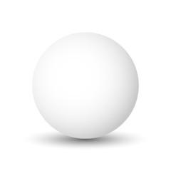 white sphere, ball or orb. 3d vector object with dropped shadow on white background.