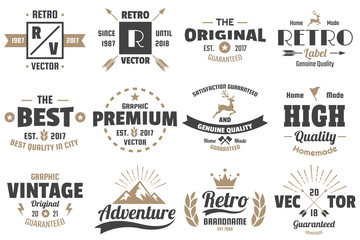 Canvas Print - Vintage Retro Vector Labels for banner