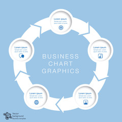Wall Mural - business chart design 5-step #vector graphics