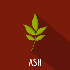 Poster - Ash leaf icon. Flat illustration of ash leaf vector icon for web