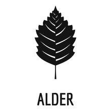 Alder Leaf Icon. Simple Illustration Of Alder Leaf Vector Icon For Web
