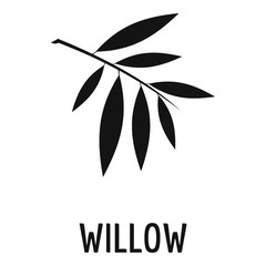 Poster - willow leaf icon. simple illustration of willow leaf vector icon for web