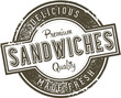 Vintage Deli Sandwiches Menu Design Stamp