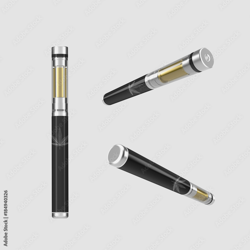 Medical Marijuana Vape Pen - Cannabis Vape - Isolated Stock Photo