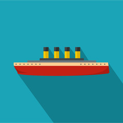 Wall Mural - Ship retro icon. Flat illustration of ship retro vector icon for web