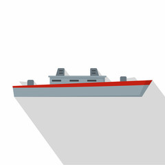 Wall Mural - Ship military icon. Flat illustration of ship military vector icon for web