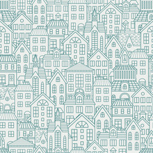Houses Seamless Pattern