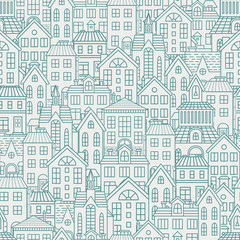 Houses seamless pattern