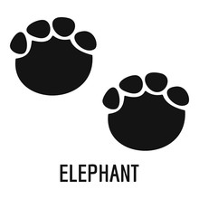Elephant Step Icon. Simple Illustration Of Elephant Step Vector Icon For Web