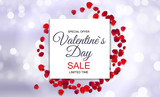 Fototapeta Na sufit - Valentines Day Sale Card with Frame. Vector Illustration