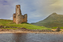 Ardvreck Castle On The Shores Of Loch Assynt, Sutherland, Highlands Of Scotland