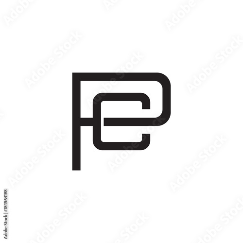 Initial Letter P And C Pc Cp Overlapping C Inside P Line Art Logo Black Monogram Color Stock Vector Adobe Stock