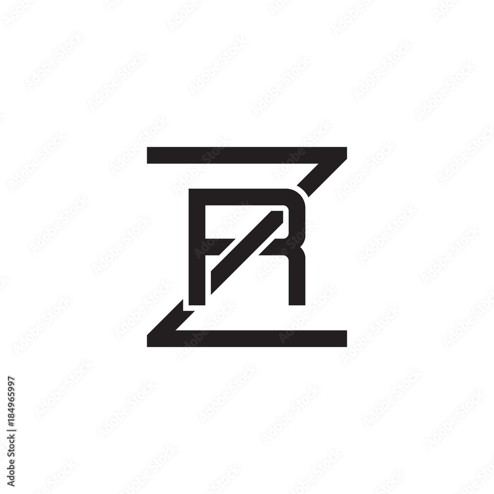 R♡様オーダー文字 Initial letter Z and R, ZR, RZ , overlapping R inside Z
