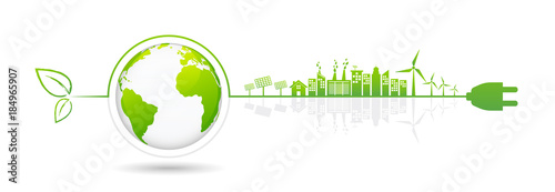 Fotografía Banner design elements for sustainable energy development, vector illustration
