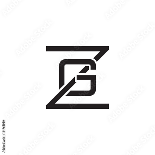 Initial letter Z and G, ZG, GZ, overlapping G inside Z, line art logo