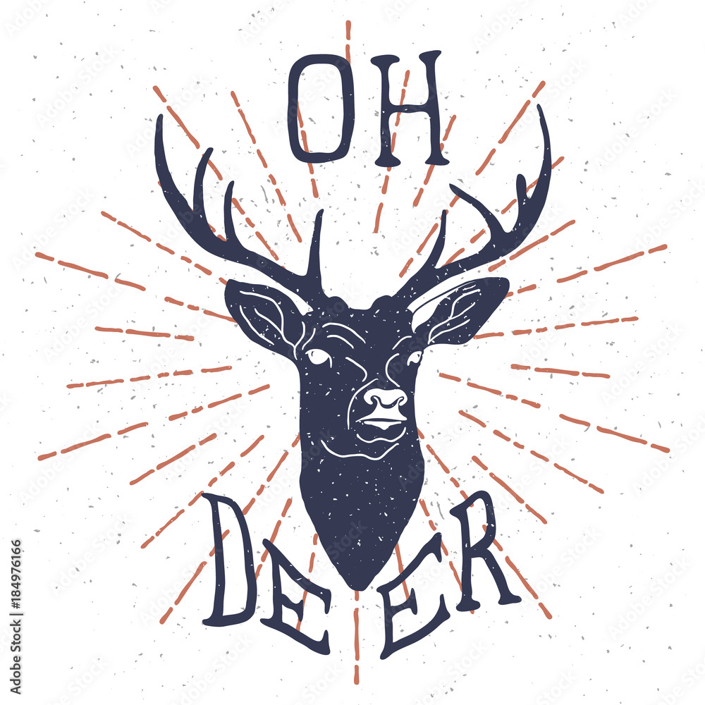 recznie-rysowany-jelen-z-napisem-oh-deer-na-bialym-tle