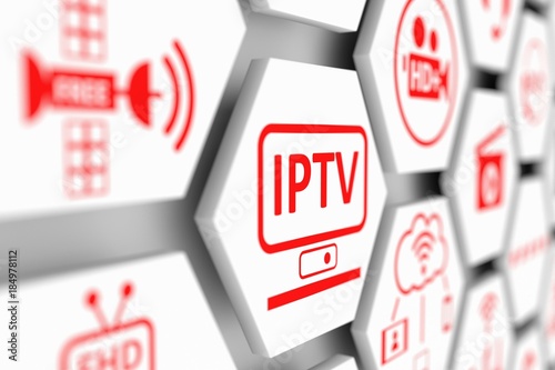 Fotografía IPTV concept cell blurred background 3d illustration