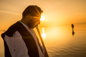 Canvas Print - sunset and photo shoot in salt lake