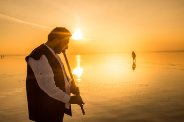 Canvas Print - sunset and photo shoot in salt lake