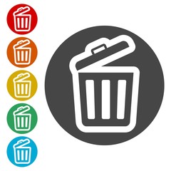 Canvas Print - Trash bin or trash can symbol icon 