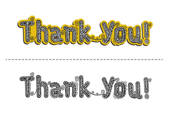 Inscription Thank you very much , vector