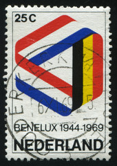 Poster - Netherlands retro stamp