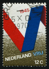 Canvas Print - Netherlands retro stamp