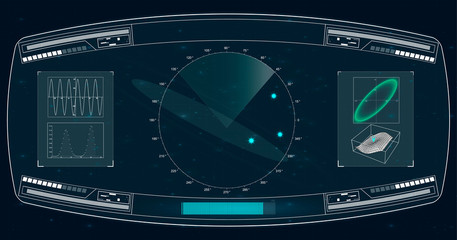 Poster - Radar screen. Vector illustration for your design. Technology background. Futuristic user interface. HUD.