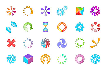Fototapete - Loading icon set, cartoon style