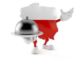 Sticker - Poland character holding catering dome