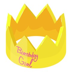 Wall Mural - Crown birthday icon, isometric 3d style