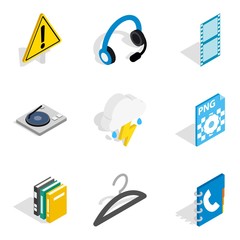 Poster - Web app icons set, isometric style