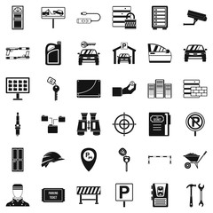 Poster - Protection icons set, simple style