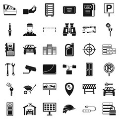 Poster - Padlock icons set, simple style