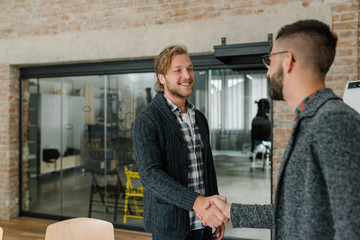 Poster - Handshaking like a man at a job interview