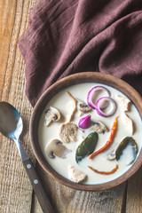 Sticker - Bowl of thai tom kha kai soup