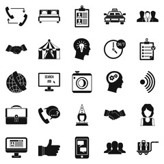 Poster - Business coherence icons set, simple style
