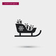 Sleigh with presents icon simple winter vector sign