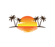 Palm Tree Sunset Logo Free Stock Photo - Public Domain Pictures
