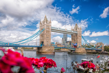 Wall Mural - Tower Bridge with flowers in London, England, UK