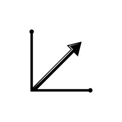 Poster - steady growth arrow chart icon. Trend diagram element icon. Business analytics concept design icon. Signs and symbols icon for websites, web design, mobile, info graphics