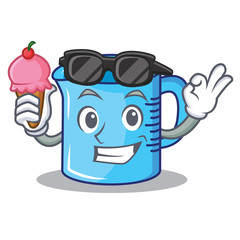 Poster - With ice cream measuring cup character cartoon