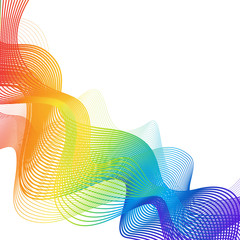Poster - Colorful Waves Abstract Lines On White Background Soft Futuristic Smoothe Dynamic Decoration Vector Illustration