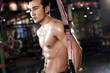 © View Stock - Young men exercise at the gym