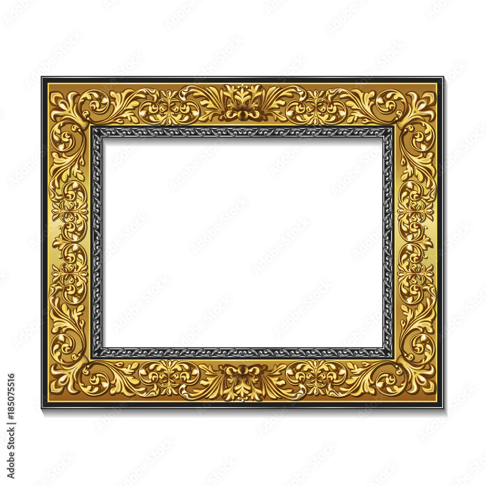 frame gold color with shadow Stock Vector | Adobe Stock