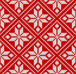 Seamless winter sweater norway red white pattern vector illustration