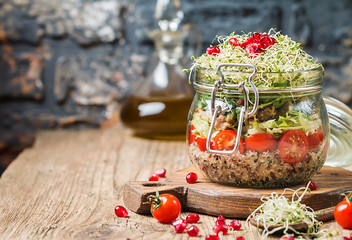 Poster - Healthy Salad in a glass jar