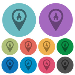 Sticker - Church GPS map location color darker flat icons