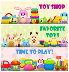  Time to Play with Favourite Toys Colorful Poster