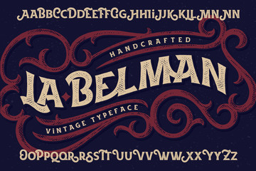 Poster - vintage font set named 